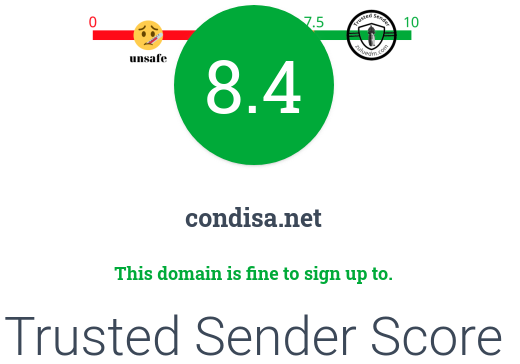 condisa.net trusted sender score.